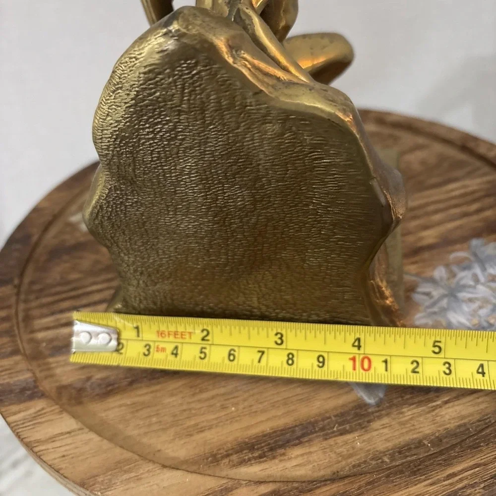 Heavy VTG 1900s Solid Brass Native American Indian Scout Bookend Door Stop